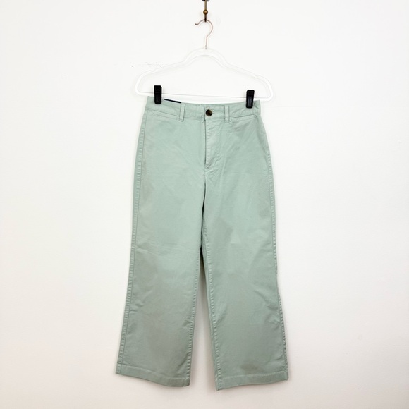 GAP High Rise Stride Ankle Pants Frothy Aqua Wide Leg Chino - Picture 2 of 6
